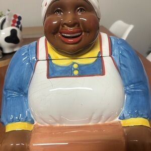 Clay art vintage baking time  Hand-Painted Cookie Jar